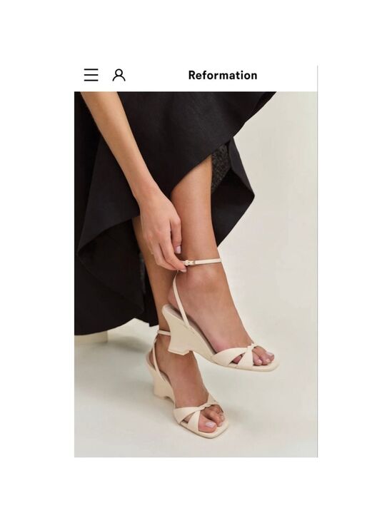 Reformation Shoes - New Reformation Margo Wedge Sandal in Beige 8